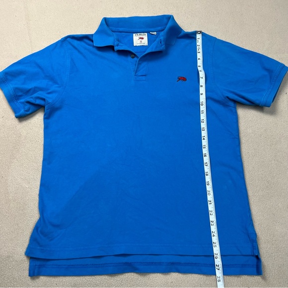 Perlis Polo Shirt Mens Medium Blue Casual Embroidered Red Crawfish Cotton Peru - Picture 2 of 8